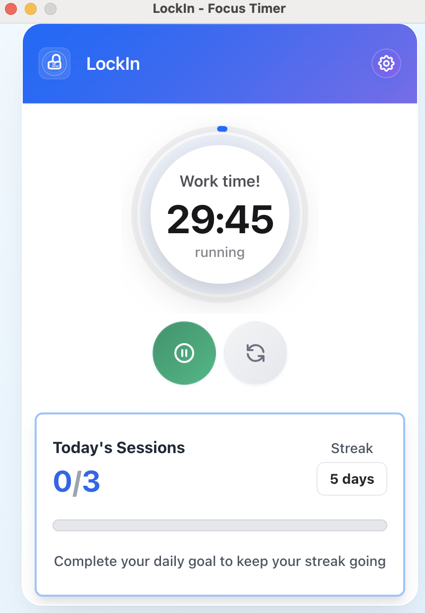 LockIn work timer with smart activity detection